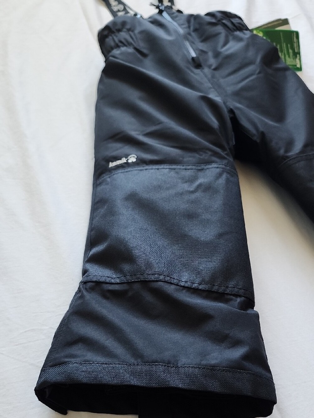 Kamik Black Kids' Snow Bibs with Branded Adjustable Suspenders | 4 - Picture 3 of 16